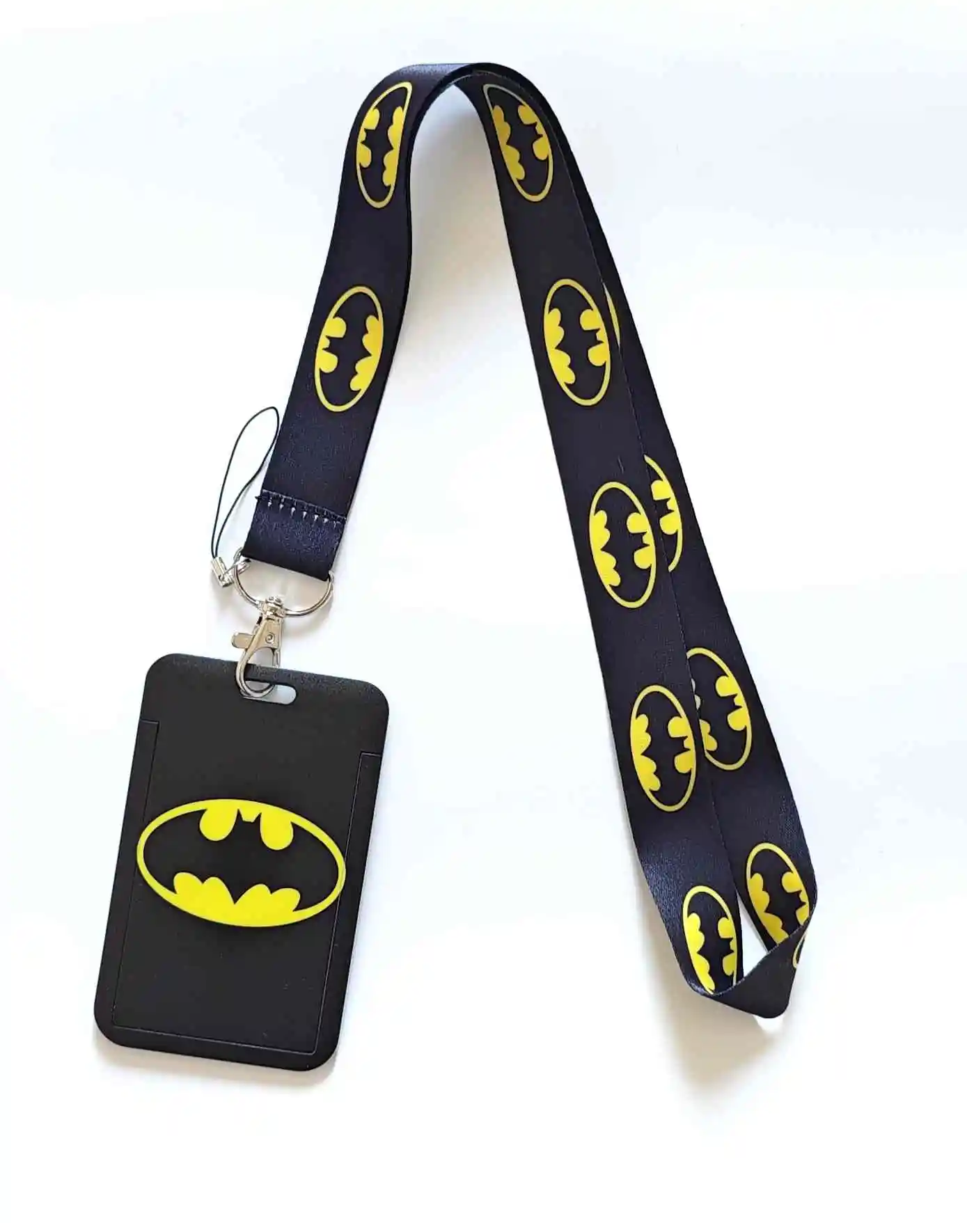 POP MART Batman Superman Cartoon PVC Card Cover Student Campus Hanging Neck Bag Card Holder Lanyard ID Card Holders key chain