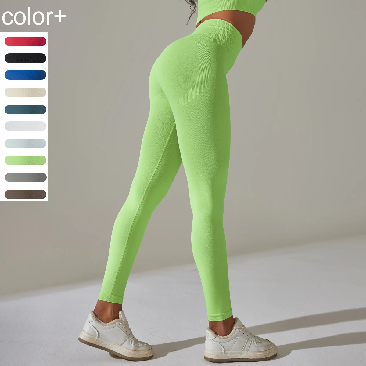 

Сплошные цветные штаны для йоги с высокой талией и пуш-ап для женщин, тренажерный зал, бег, велоспорт, фитнес, спортивные бесшовные быстросохнущие леггинсы для йоги