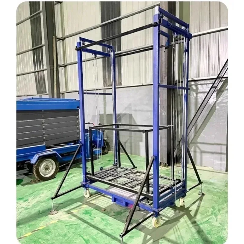 4M 6M 8M 10M 전동 비계 리프트 플랫폼 500kg 적재 원격 제어 리프팅 산업 건설 주택 개조용