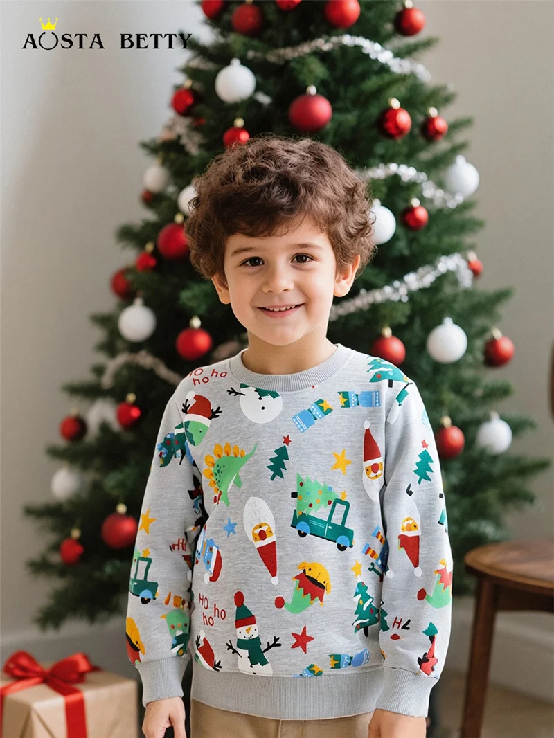

Kids Christmas Print Sweaters Autumn Winter Boys Girls Warm Knit Pullover Xmas Casual Knitwear Tops Children Clothing 2-7 Years