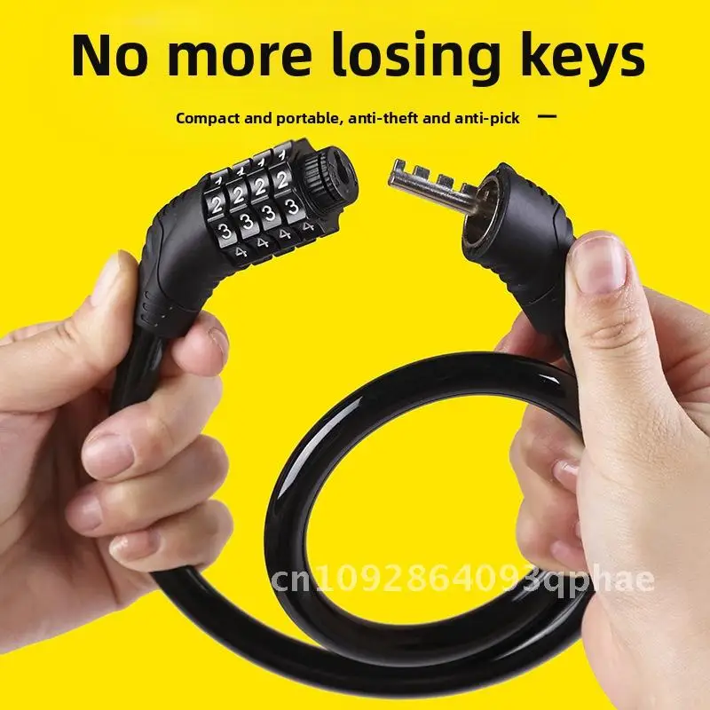 

Anti-Theft Password Lock for Bicycle Cycling Steel Wire Chain Lock Portable for Mountain Bike Electric Vehicle & Motorcycle