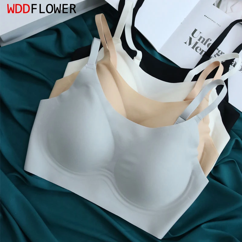 

Women Silk Bra Mulberry Silk Lining 3/4 Cups Everyday wear Concentrated Padded Bra Wire Free No Trace Solid Colors M L TG238