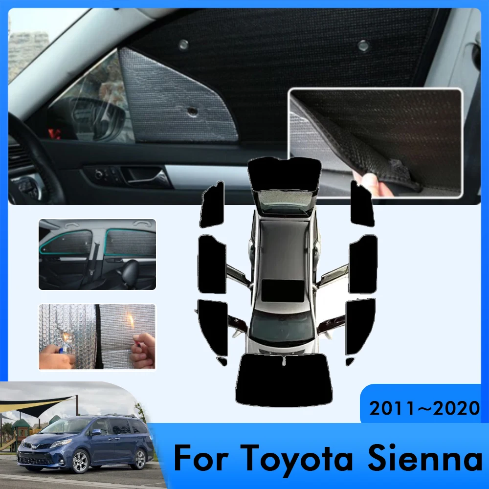 

Car Full Covers For Toyota Sienna XL30 XL40 2011-2020 2019 Sun Visor Sun Parasol Window Protector Window Visor Cover Accessories