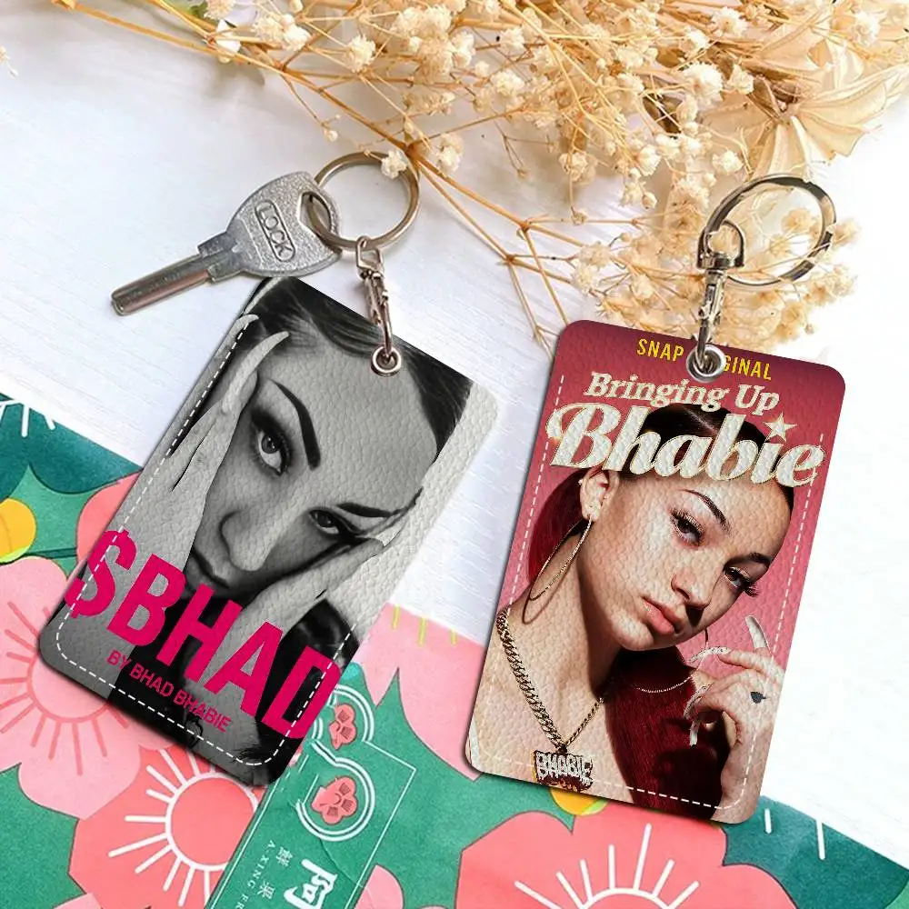 سلسلة مفاتيح مغني الراب B-Bhad B-Bhabie مع حامل بطاقة الوصول، وحافظة واقية لبطاقة الهوية وبطاقة البنك للأمن #2