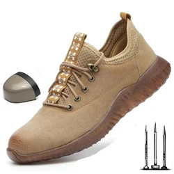 Pig Skin Breathable Work Shoes Security Men Woman Leather Light Safety Shoes Men Anti-Smashing Steel Head Work Boots 2026 New