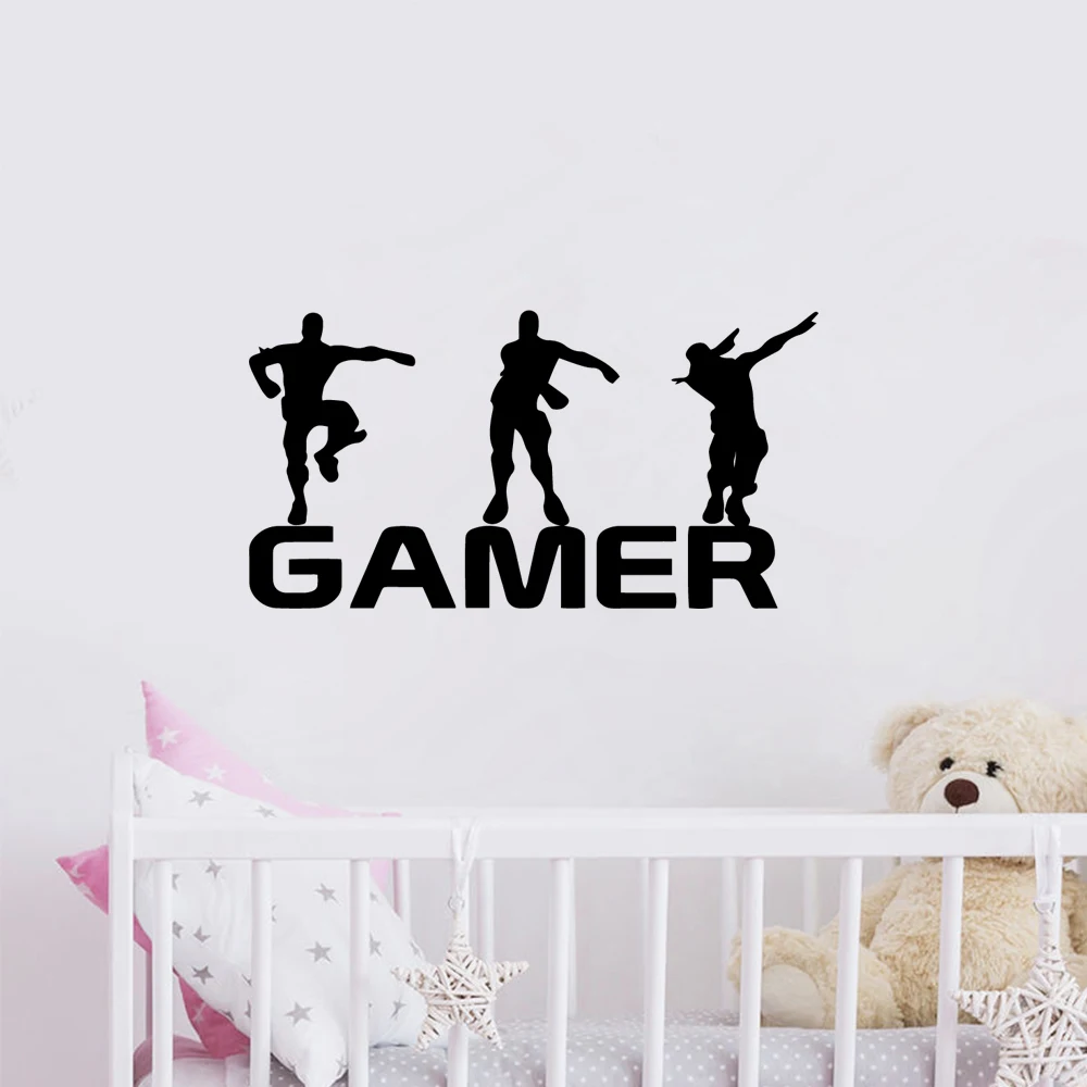 1 pc new sportmen with gamer Wall Sticker Pvc Art Stickers Modern Fashion Wallsticker for game room Home Party Decor Wallpaper