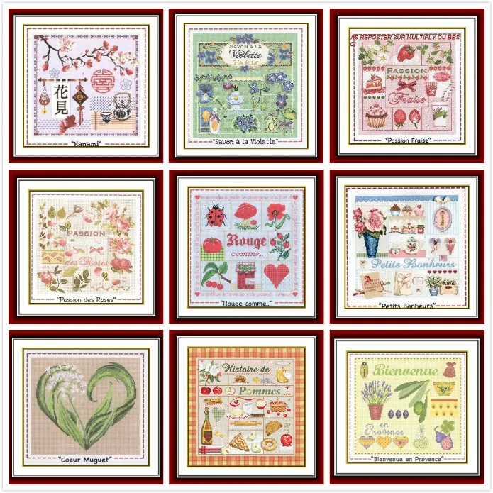 Mrs. Lafite Collection, DIY Cross Stitch Sets, Embroidery Needlework Kits, Counted 16CT 14CT 18CT DIY Sets, 10 Choices