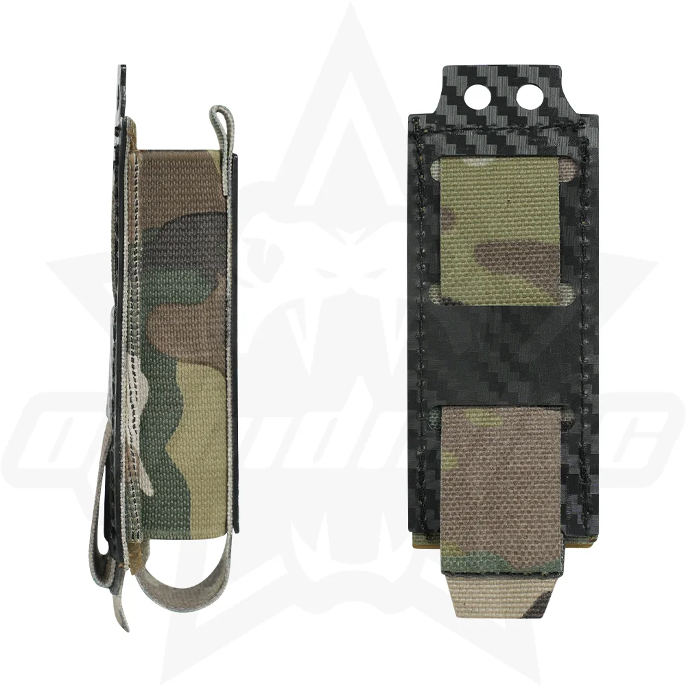 OphidianTac Pistol Mag Pouch 9mm Single Magazine Pouches MOLLE Holder with Carbon Fiber Patterned PP Plate Construction