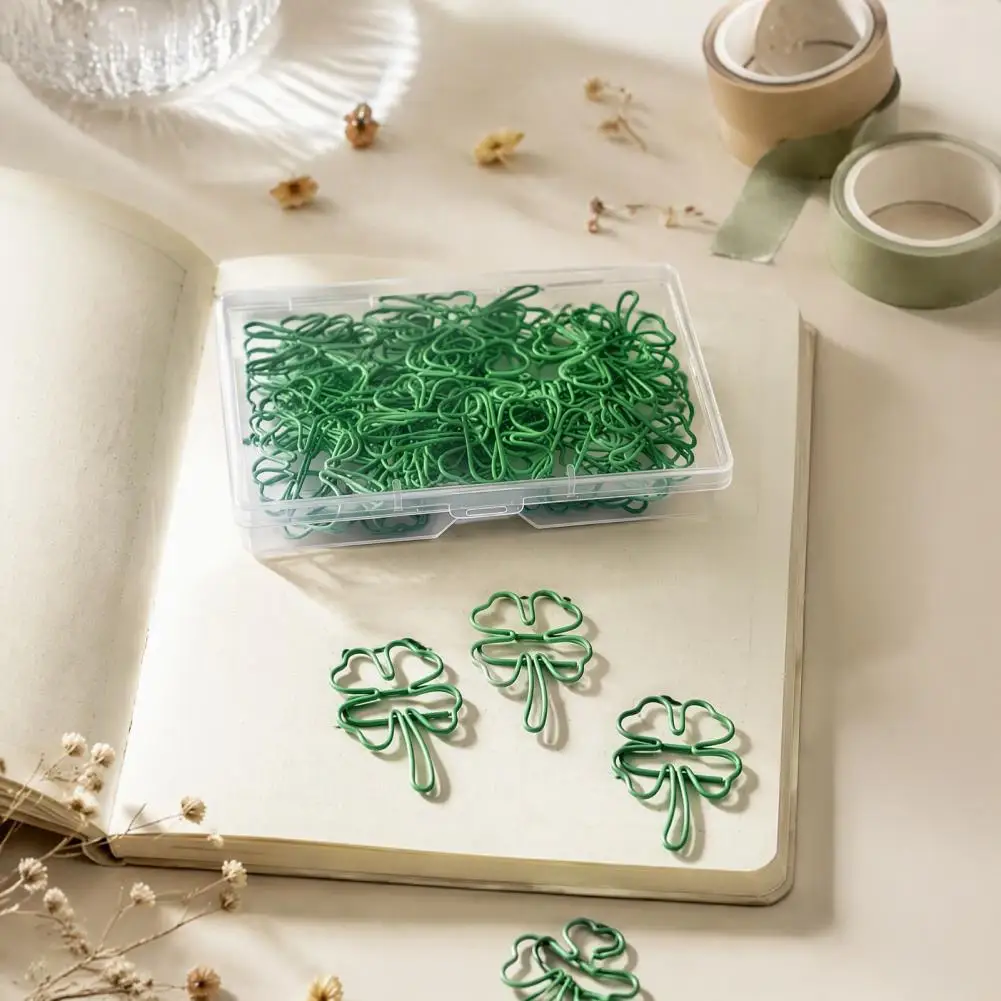 50PCS Cute Decorative Paper Clips Colorful Assorted Shapes Metal Bookmark Clips Journaling File Organizer School Supplies