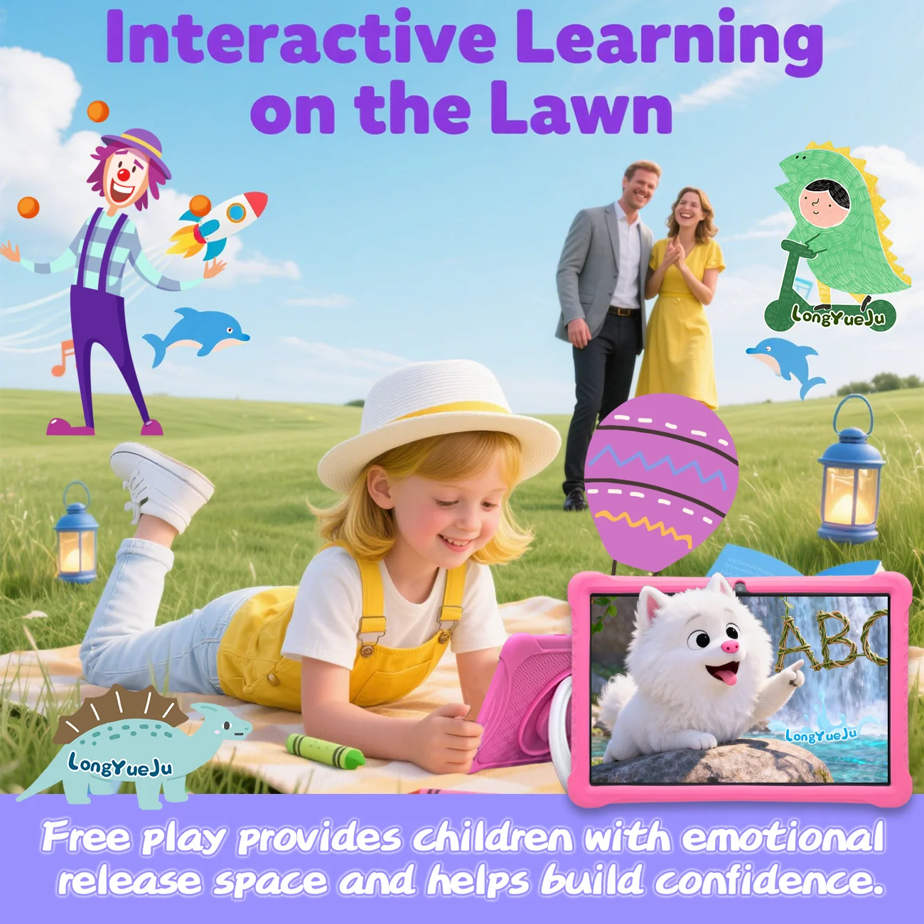 新しい 10.1 インチ子供用 t Android 12 キッドタブレット 3GB RAM 64GB ROM、ペアレンタルコントロール、2+5MP、5G、IPS 1280*800