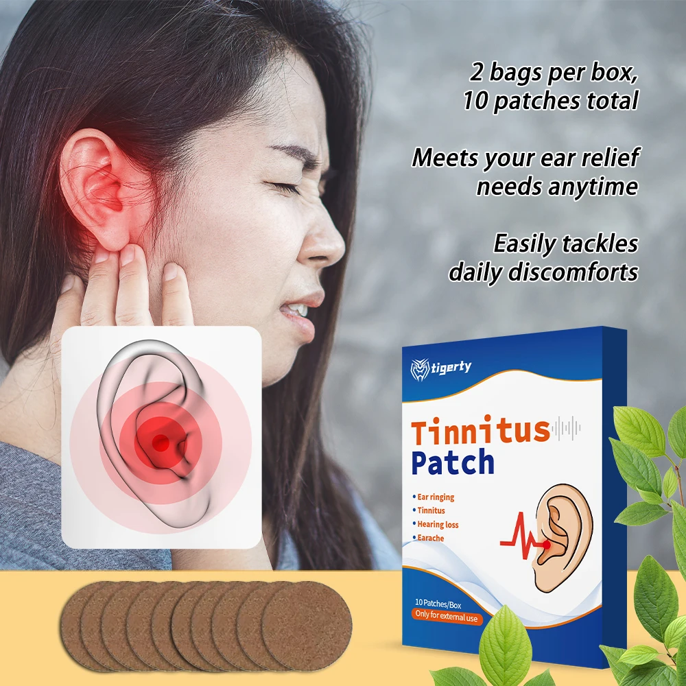 رقعة طنين الأذن تخفف الانزعاج سبب طنين الأذن، حالة مستقرة، سهلة الاستخدام، محتوى عالي من الطب، سهلة الامتصاص.