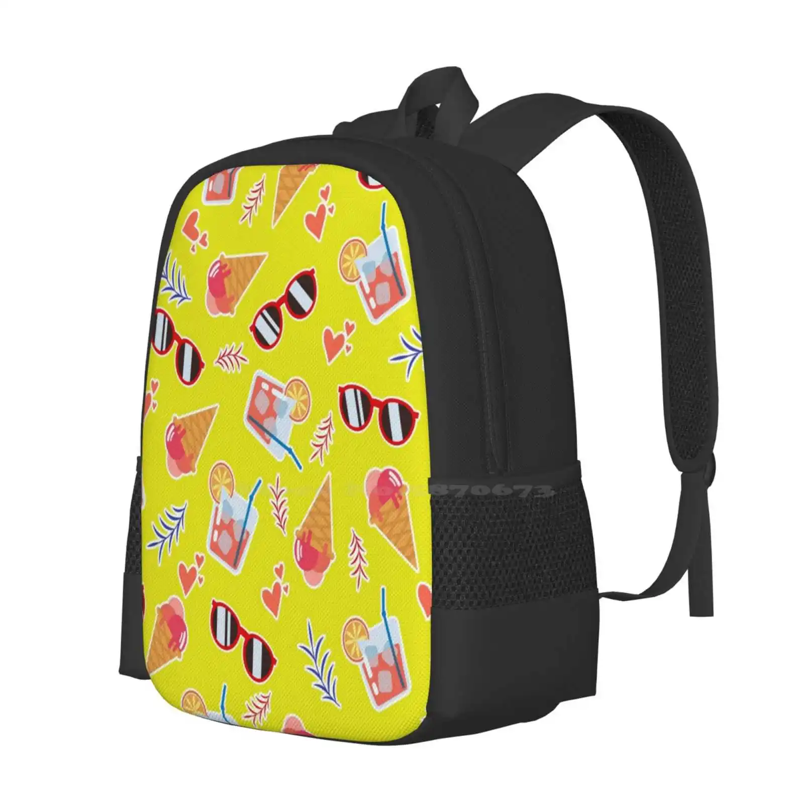 Mochila Padrão Cores Brilhantes, Venda quente Mochila, Sacos de moda para férias, Feliz feriado de verão, Cores brilhantes