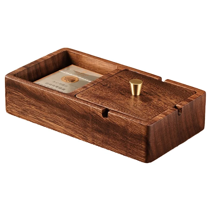 

Пепельница с крышкой для зольной пыли и дыма, креативная, из массива дерева, для дома и офиса, в китайском стиле