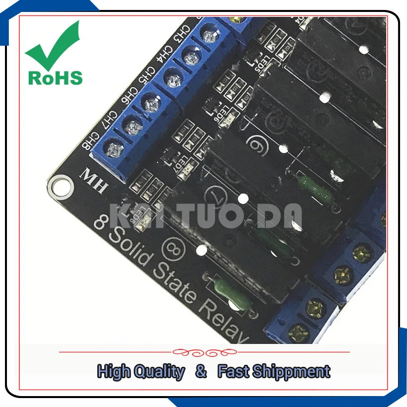 8 way channel solid state relay module 5V low-level trigger with fuse relay 250V 2A