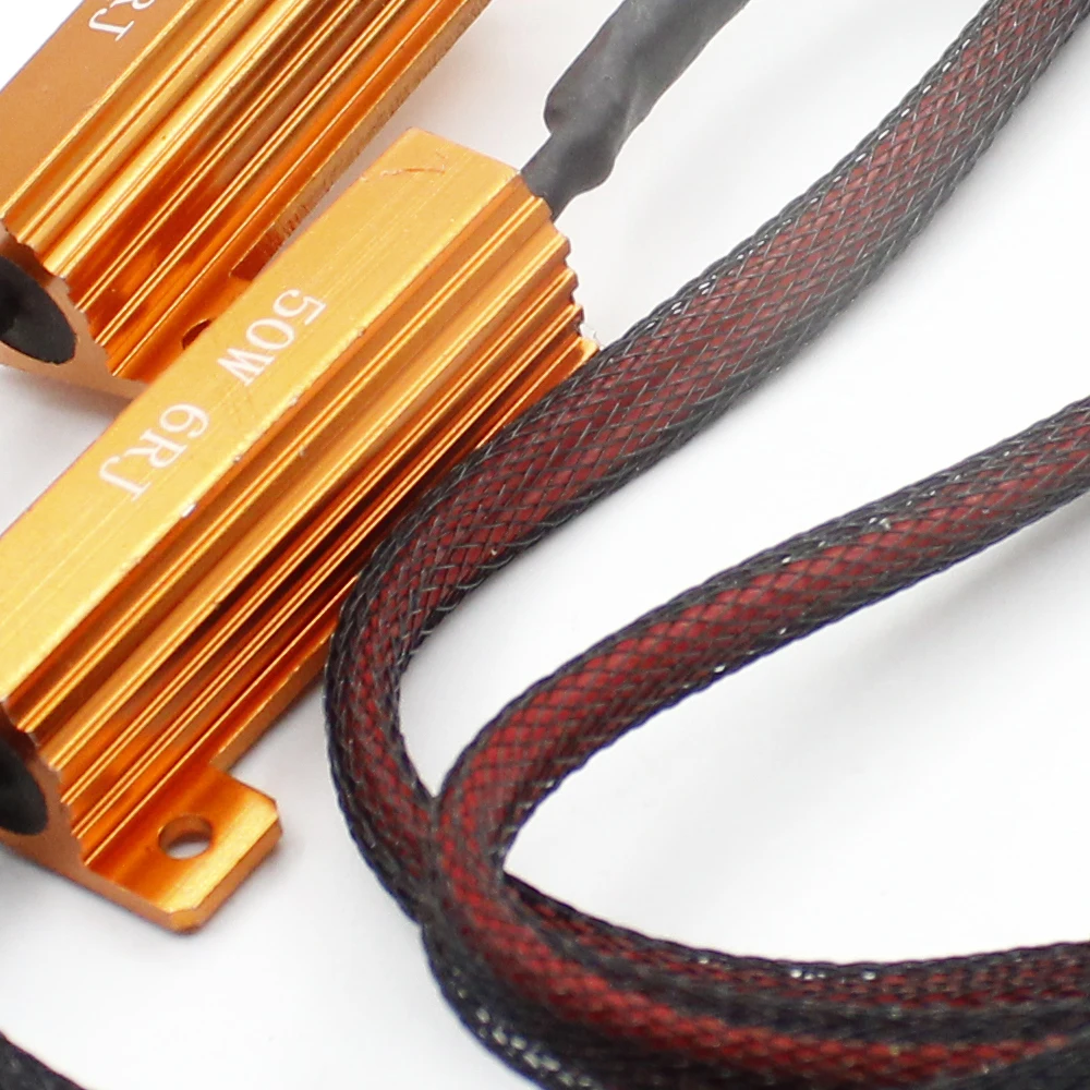 6 Ом 50 Вт светодиодные нагрузочные резисторы, декодер Canbus для автомобиля, стоп-сигнал, указатель поворота, сообщение, мерцание, универсальный автомобильный