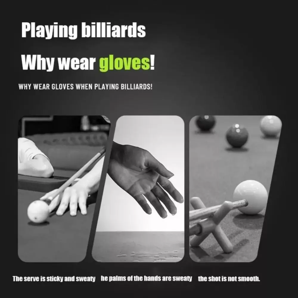 Three Fingers Snooker Glove Left Right Hand Elastic Billiard Glove Breathable Anti-slip Training Glove Fitness Accessories