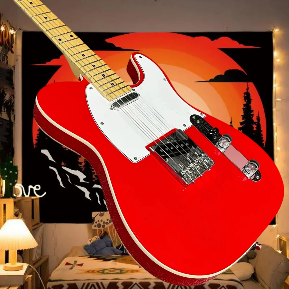 Hot sale Special Offer Red 22 Tone Retro Style Body Maple Neck Clear Sound Unisex  Guitar