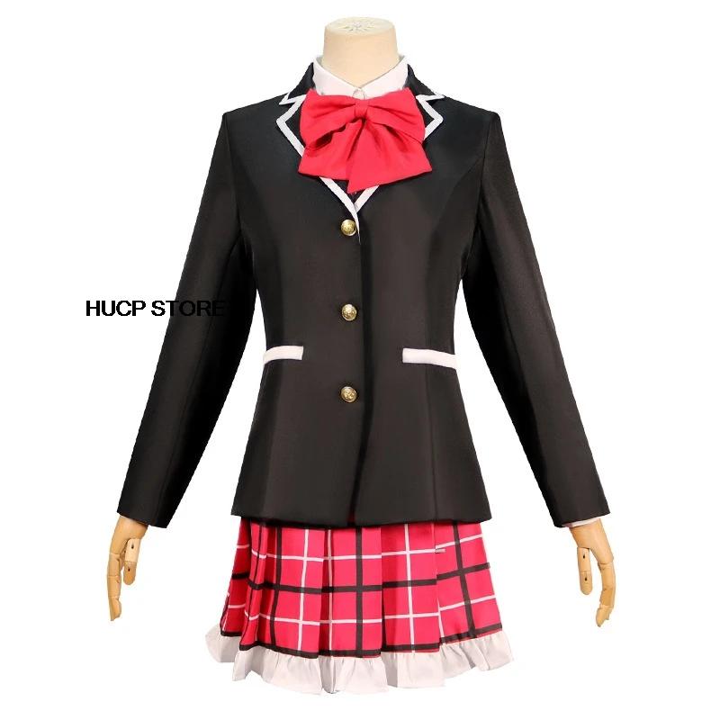 Anime Takanashi Rikka Cosplay Costume Wigs Love Chunibyo Other Delusions Dekomori Woman Skirt Jk Uniform Blue/Black Suit