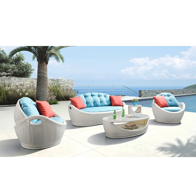 # Modern Exquisite Basket Shaped Outdoor Garden Furniture Synthetic Woven Rattan Wicker Sofas Set