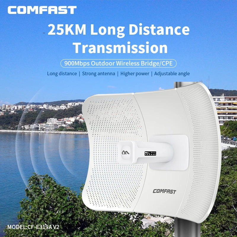 Imagem -02 - Comfast-ponto de Acesso ao ar Livre Antena de Radar Wifi de Longo Alcance Ponte ap sem Fio Roteador Poe Nanostação 25km 900mbps 26dbi