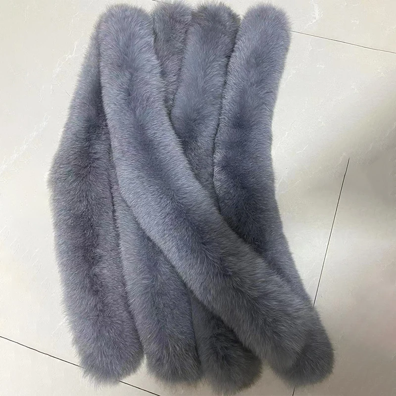 75cm Winter  Real Fox Fur Scarf Fur Collar Women\'s Coat  Warm Decor  Fluffy FurTrim Natural Fox Scarves Luxury Shawl