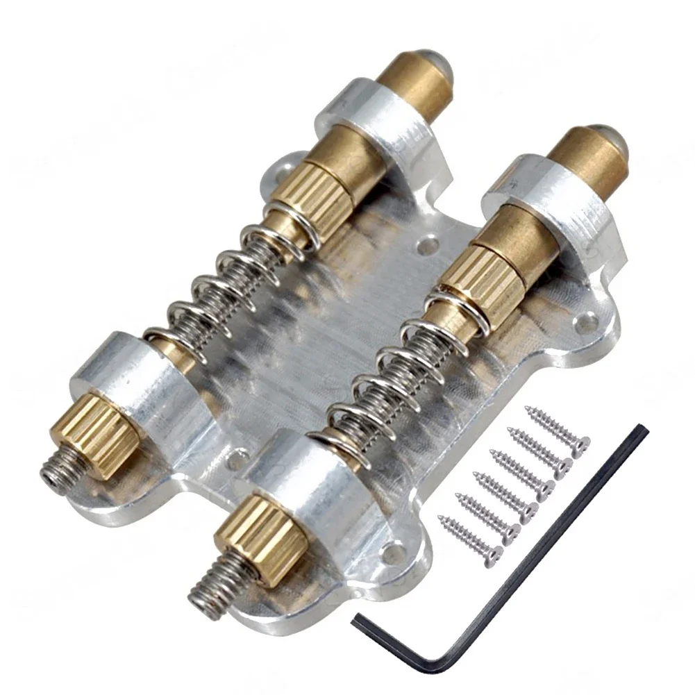 Electric Guitar Double Tremolo Bridge Made of Brass for Stabilizer Stopper Device and Tuning Stability Enhancement