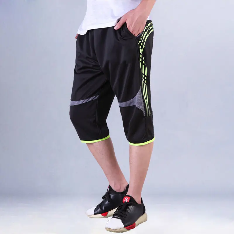 Pantalones cortos deportivos a rayas para hombre, Shorts de secado rápido, transpirables, sueltos, finos, talla grande, para playa