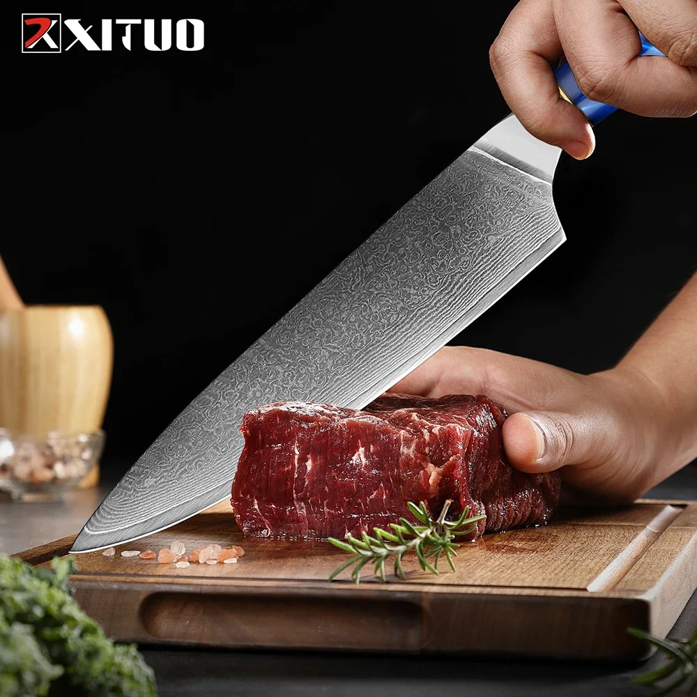 

Damascus Steel Chef Knife 8 Inch Kitchen Knife Pro Japanese Kitchen Knives Sharp High Carbon Super Steel Kitchen Chef Knife