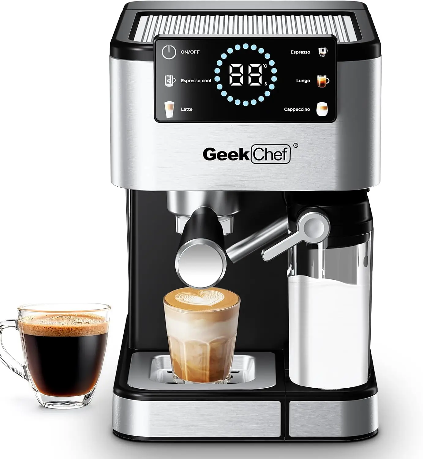 

20 Bar Espresso Machine with Milk Frother, Fast Heating for Cappuccino & Latte, Easy to Use and Clean