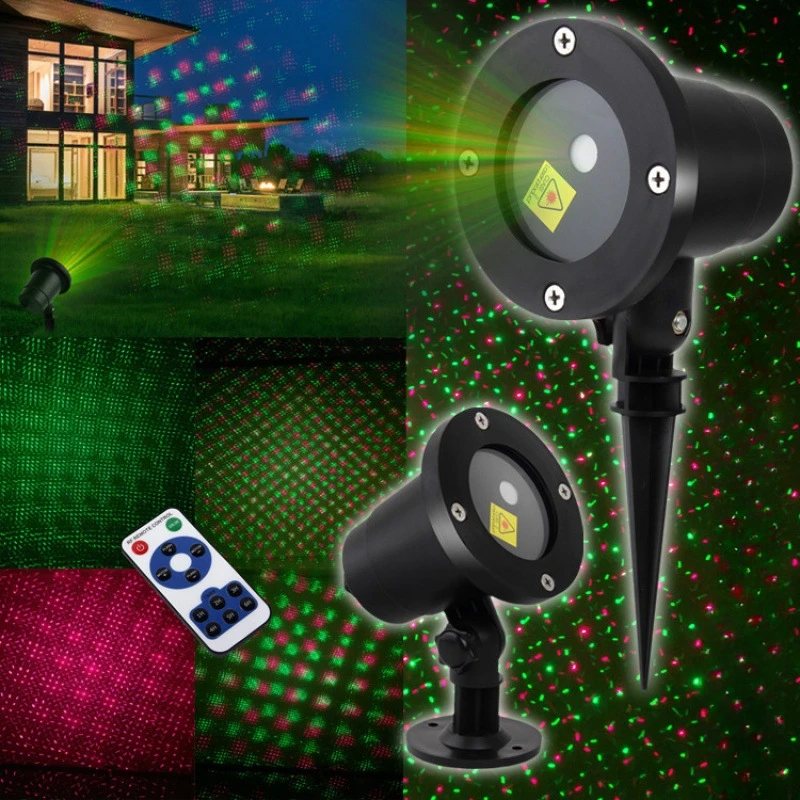 

Outdoor Stage Lights Remote Control Laser Light LED Waterproof Red Green Full Star Home Garden Light Christmas Insert Lawn Lamp