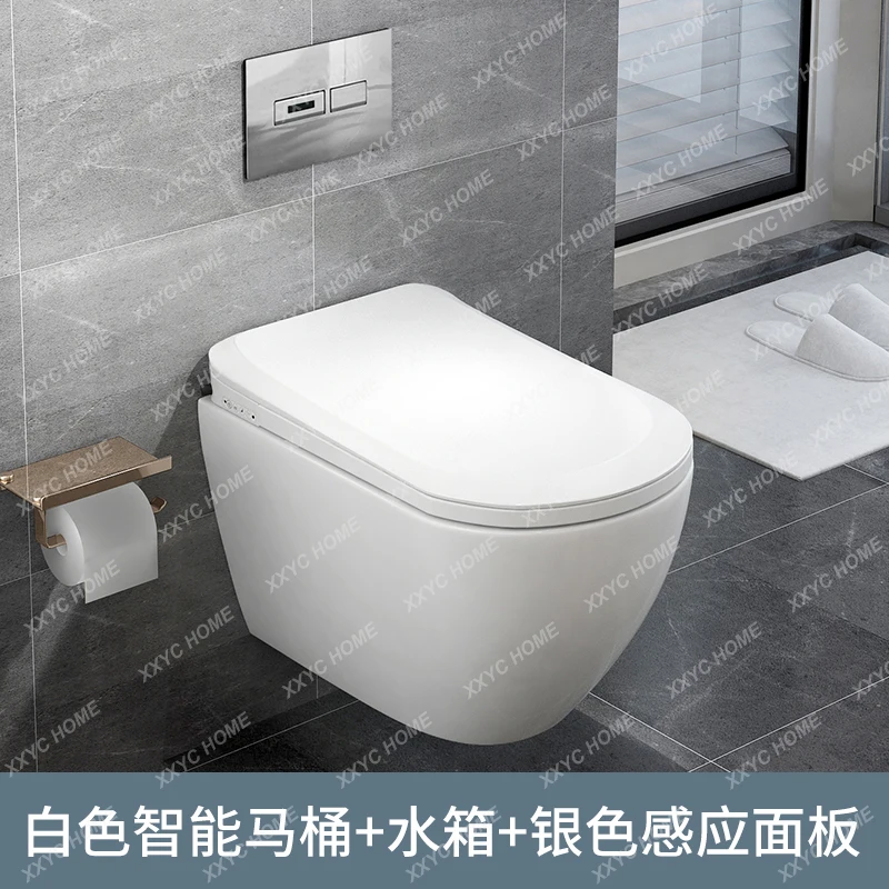 Nordic black wall-mounted toilet into the wall hidden concealed pneumatic water tank wall-mounted toilet