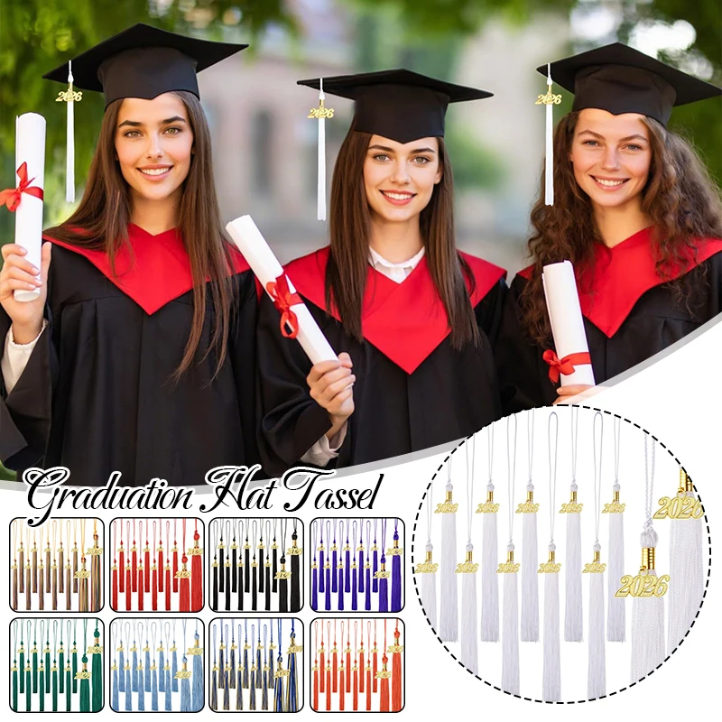 

10 Pcs Graduation Tassel With Gold Date Mortarboard Tassel Fringe Honor Cord For Graduation Party Decorations Accessories