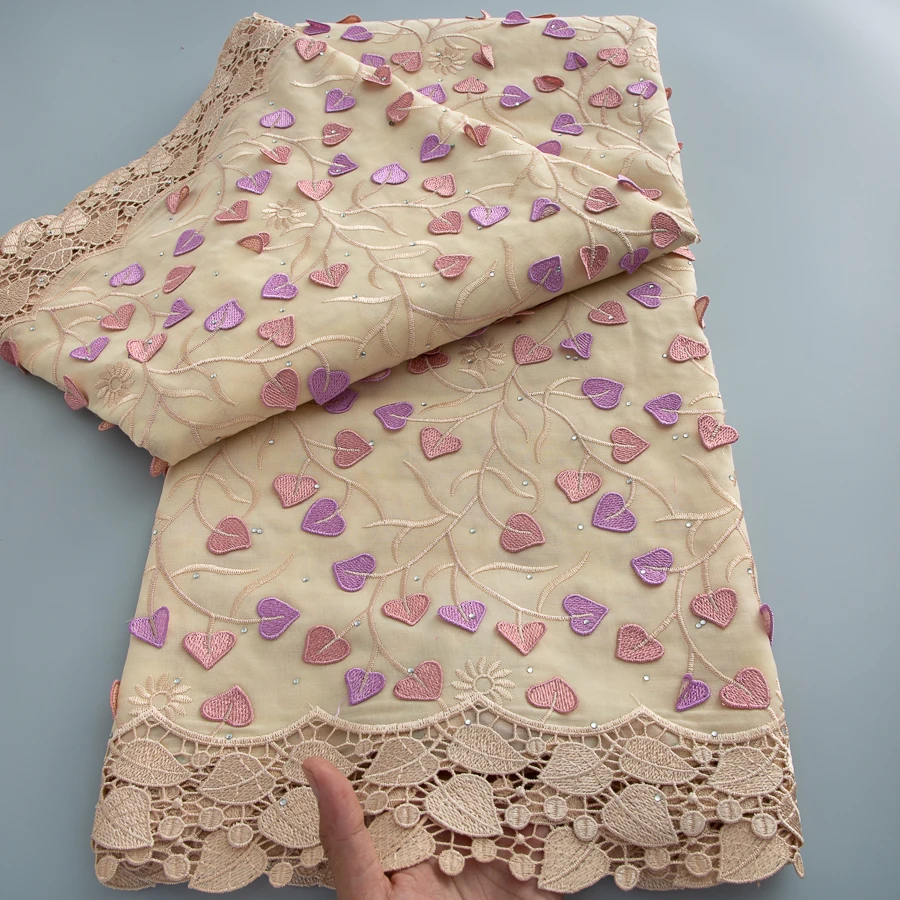 Nigerian Embroidery Cotton Lace Fabric High Quality 3D Flower Embroidered 2026 African Swiss Voile Lace Fabric for Women Dress view 3