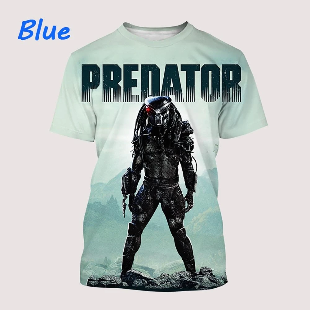 Predator 3D Graphic T Shirts Men\'s Summer Horror Movie Cool Print T-shirt Fashion Casual Unisex Alien Short Sleeve Harajuku Tops