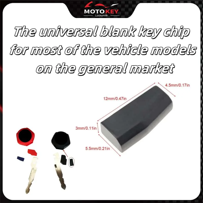 Universal Motorcycle Key Chip  High Compatibility Anti-Theft Motorcycle Ignition Key with Quick Programming Replacement Keys