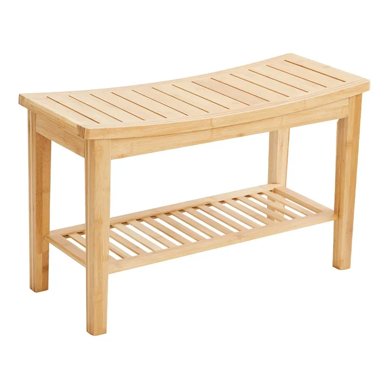 Thickened Bathroom Stool Double Layer Bamboo Foot Rest Multi-functional Step Tools Sturdy Shower Bench Durable Toilet Seat