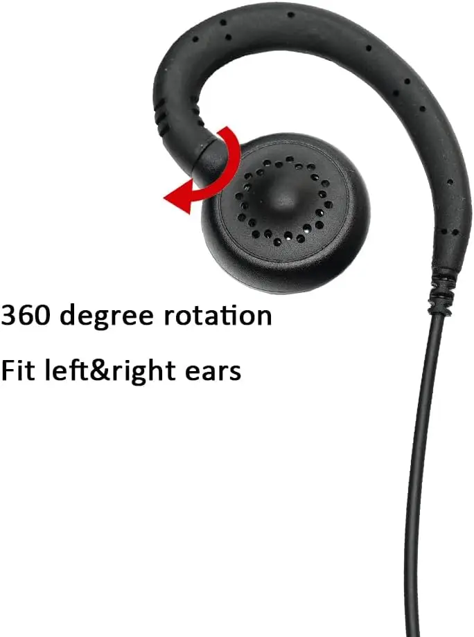Xpr 3500e Earpiece with Mic PTT Headset Accessories for Motorola Radio XPR3000 XPR3300 XPR3300e XPR3500  with C Shape Design