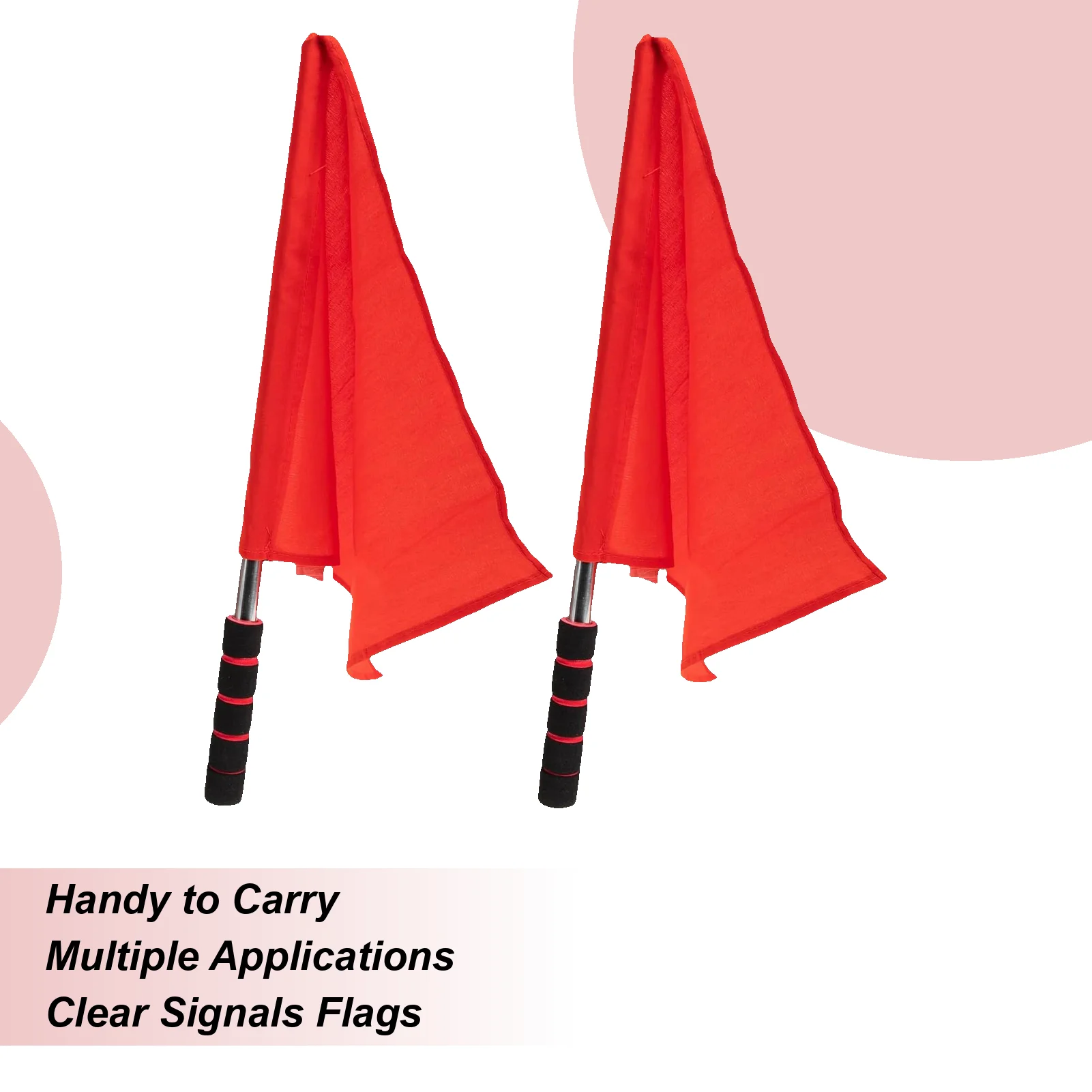 Fußball-Schiedsrichter-Flagge, 2-teilig, handgekurbelte rote Flagge, Ref-Ausrüstung für Fußball, Volleyball, Sport, Fußballplatz, Spiel, Richter