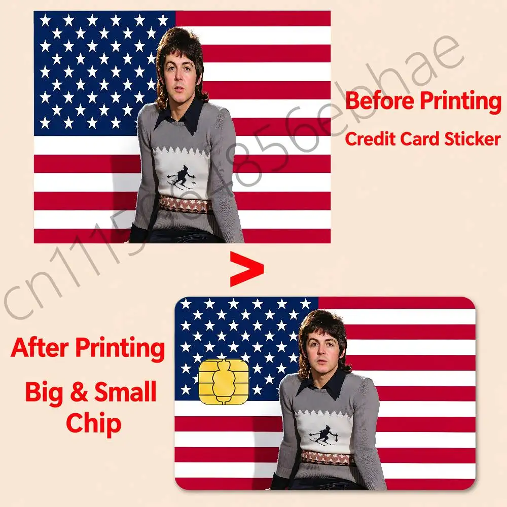 FOR Paul McCartney Fashion Waterproof Anti-Scratch Card Skin Stickers Stylish Decor Covers for Credit Debit Cards