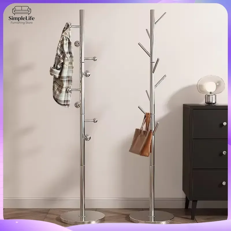 Modern Metal Coat Rack Stand Free Standing Hallway Clothes Hanger Organizer Heavy Duty Garment Rack for Living Room Entryway