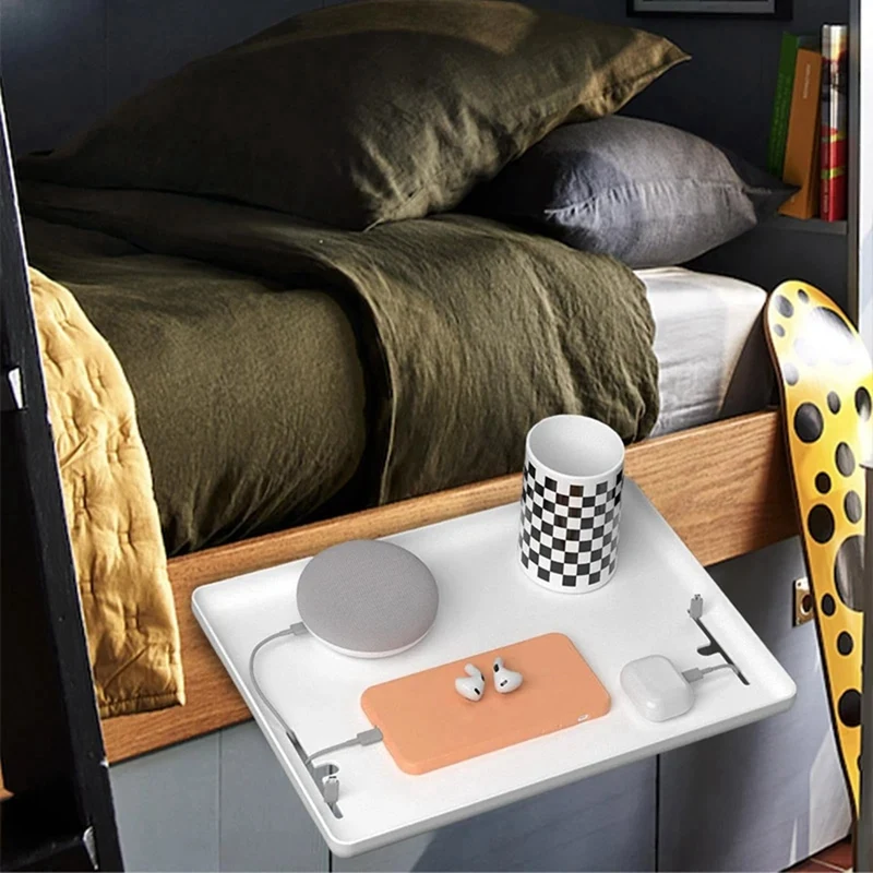 

Hanging Bedside Clip-On Storage Shelf Bedside Tray Floating Furniture For Bunk Bed Organization