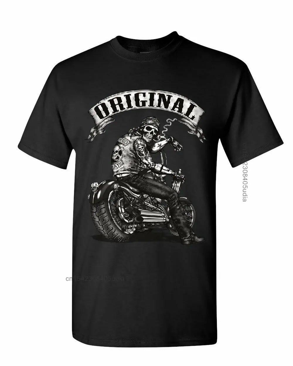 Original Biker Skull T-Shirts Ride Or Die Route 66 Motorcycle Mc New T Shirt Men Summer Design T Shirt