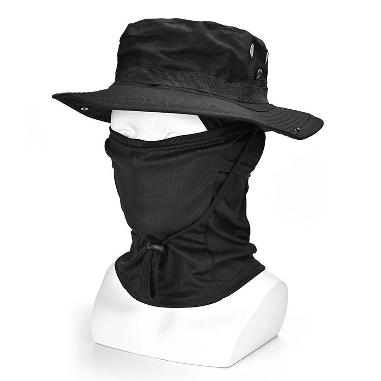 Fishing Hats for Men with Cooling Neck Gaiter Set Wide Brim Boonie Bucket Sun Hats for Men Women Hunting Mesh Beach Cap