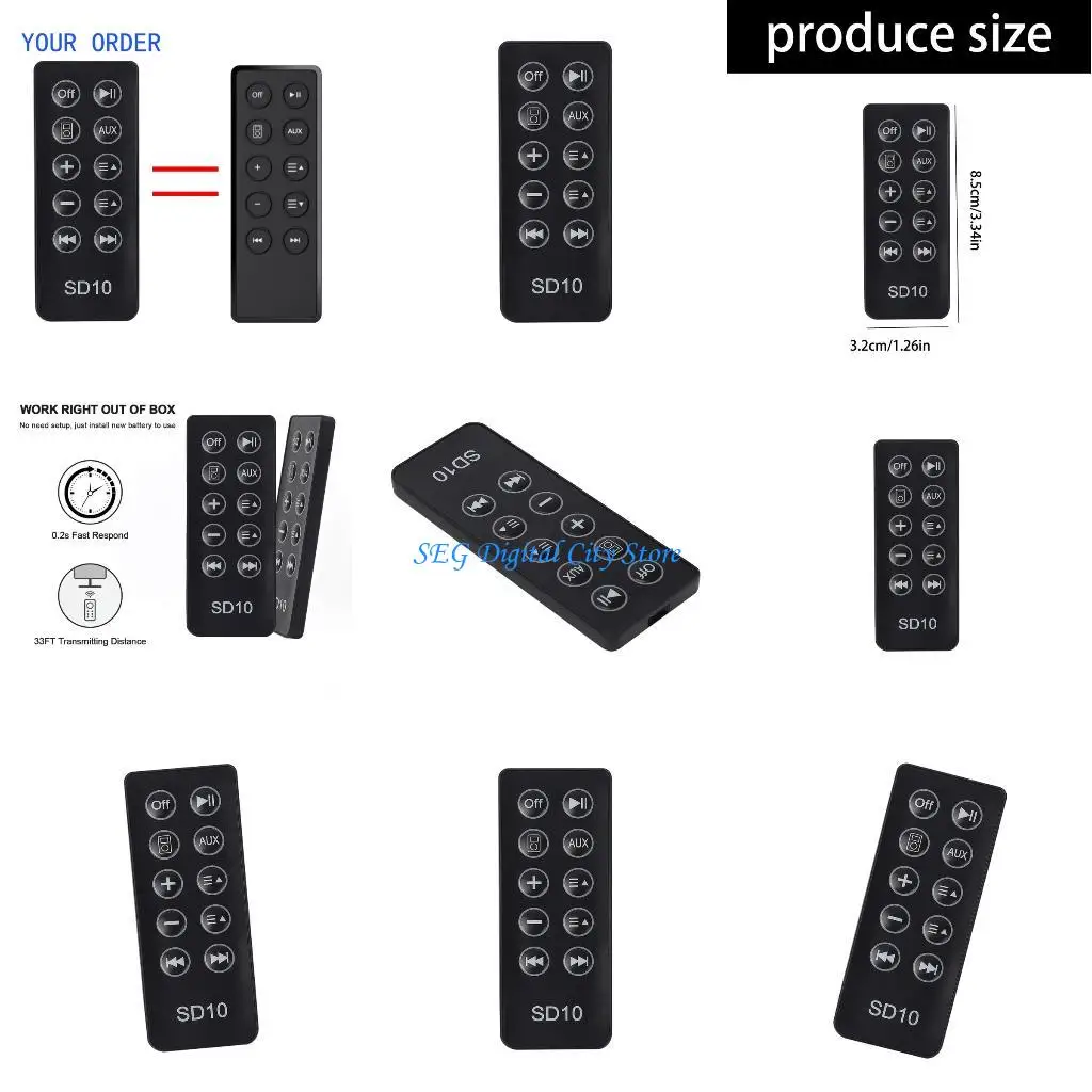 

U75B Shockproof Replacement Remote Control For Digital Music System Quick Setups Universal Use Intuitived