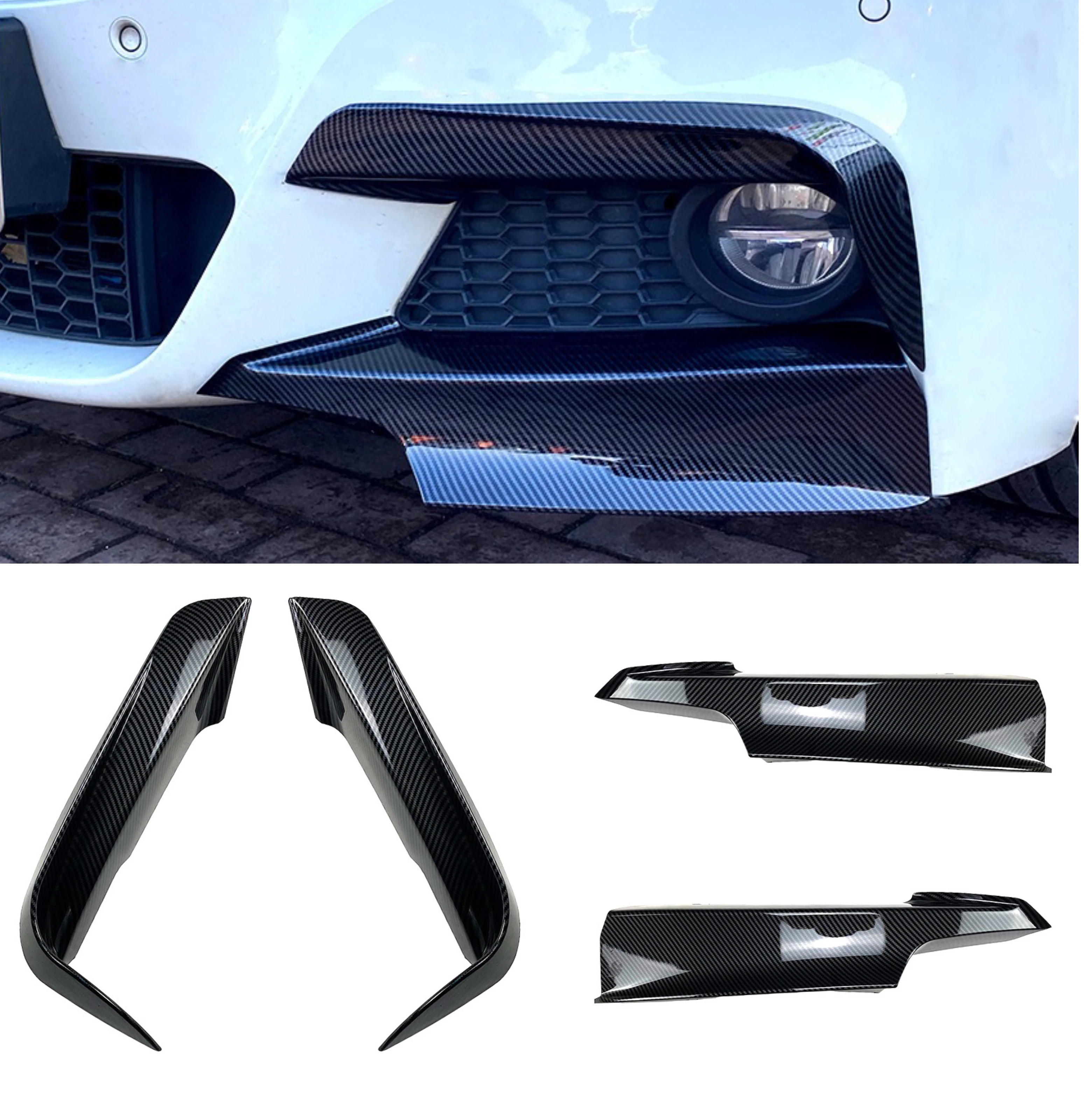 

Front Bumper Side Splitter Spoiler Kit For BMW F30 F31 F35 320i 328i 330i 335i 340i 316d 318d M Sport 2012-2019 Fog Lamp Cover