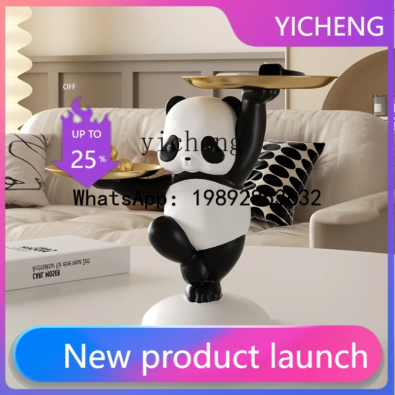 

X6 Entry Entrance Cabinet Panda Key Storage Ornament Living Room Coffee Table Double Tray Home Decoration