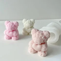 Love Rose Bear Silicone Mold Creative Valentines Day DIY Chocolate Candy Mold Kitchen Cake Decor Tool Candle Handmade Soap Mould