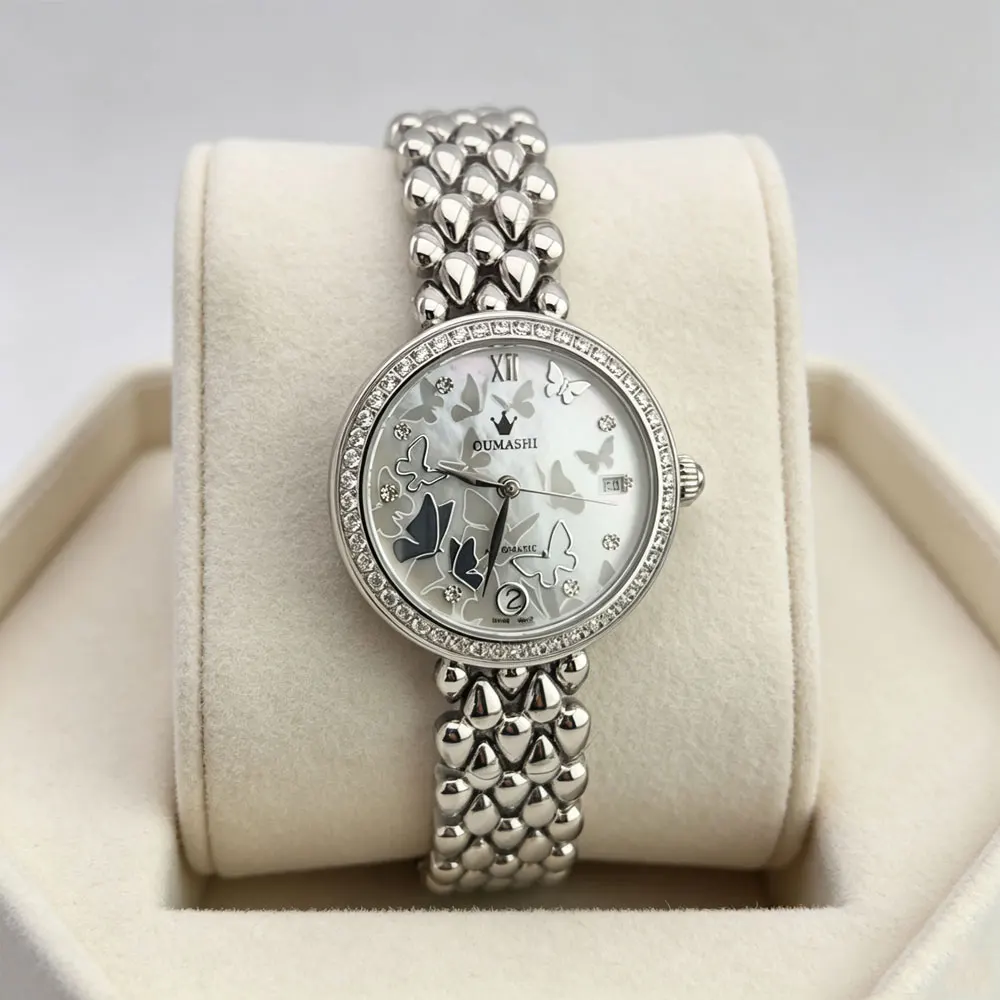 Luxury Ladies Watch with Miyota 8215 Automatic Mechanical Movement 6 O'clock Date Gemstone Dial Elegant Gift Watch for Women