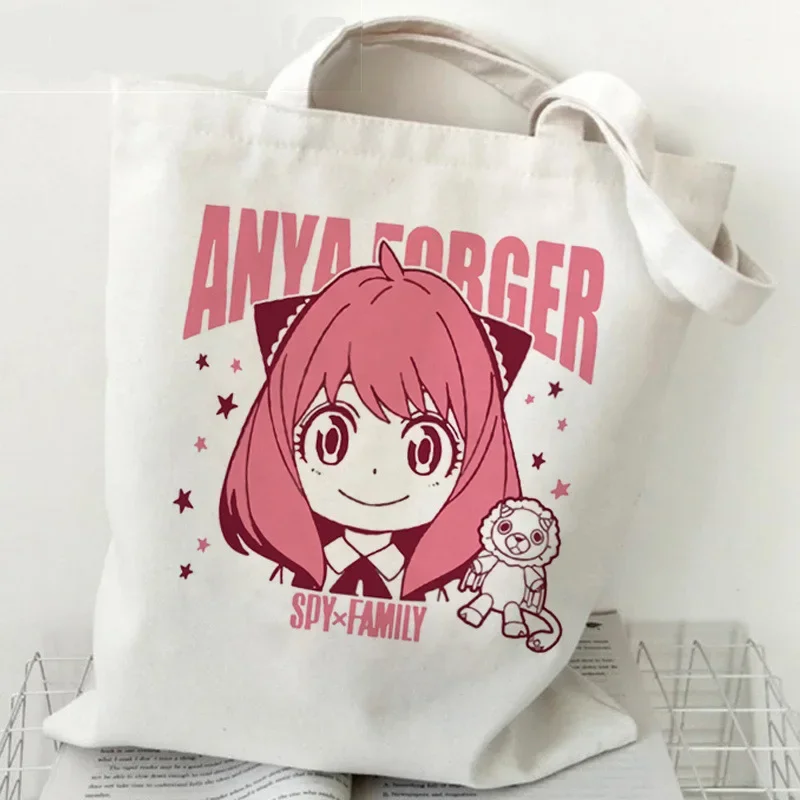 Spy X Family Shopper Bag Print Canvas Anime Kawaii Anya Forger Tote Bag Handbags SPYFAMILY Women Bag Harajuku Shoulder Bags