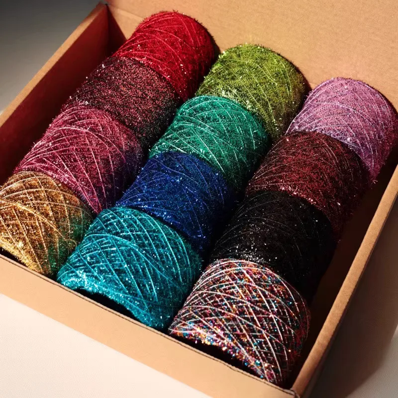 

500 г стекловолоконной блестящей шелковой пряжи, пряжа для сумок, заколок для волос, одежды для кукол, вязания, рукоделия, специальные нити для DIY-проектов.